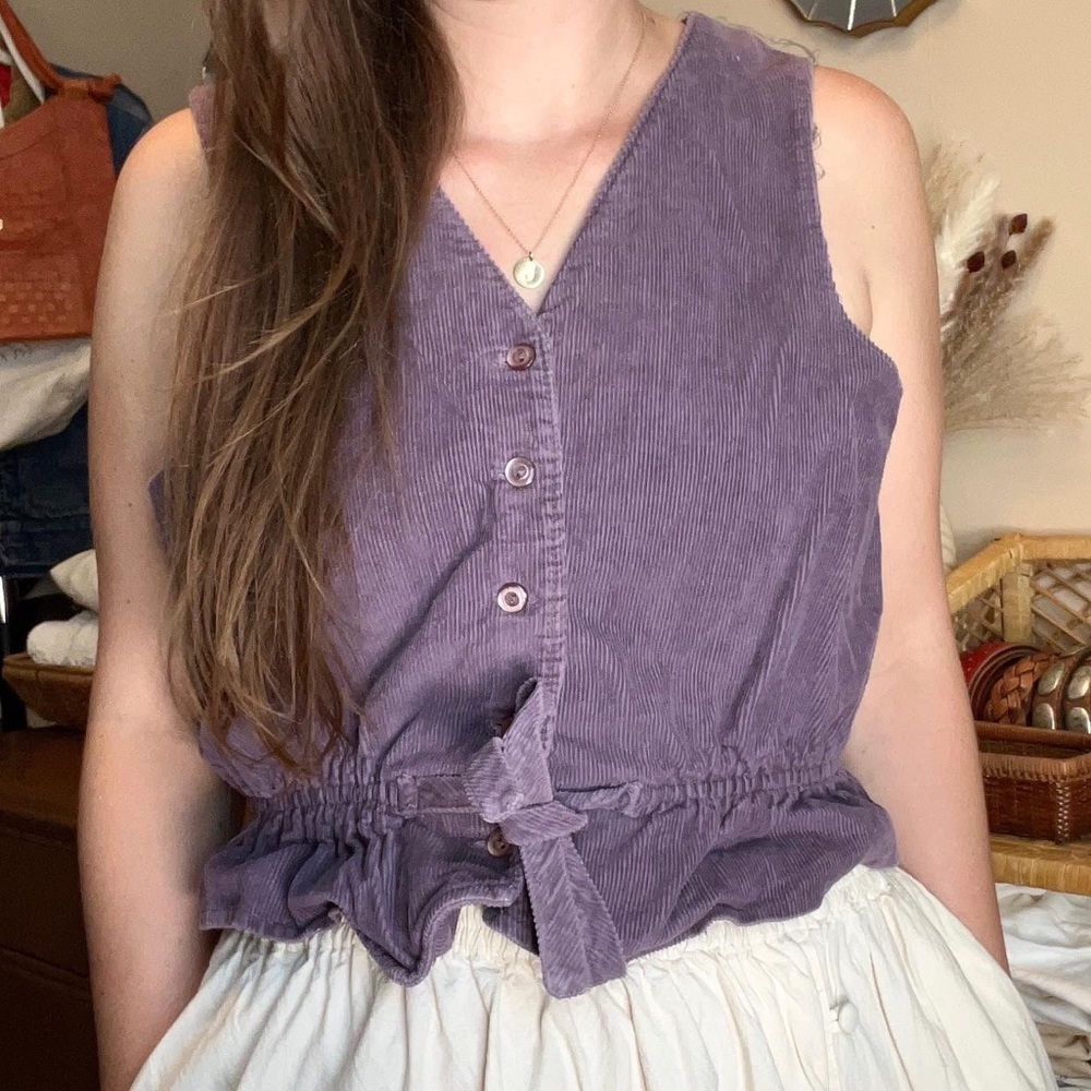 Vintage Corduroy Tank in Dusty Purple